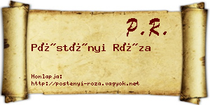 Pöstényi Róza névjegykártya